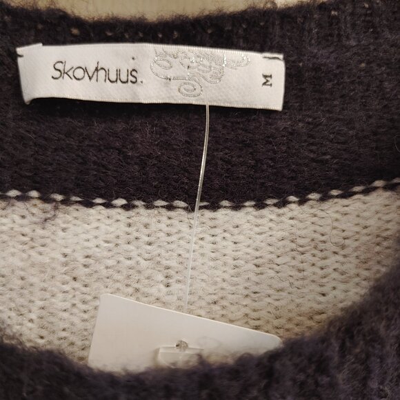 NWT SKOVHUUS STRIPED WOMEN'S CABLE KNIT SWEATER MADE IN ITALY - Picture 8 of 14